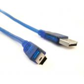 【线】3米透明蓝USB转T型/5P连接线