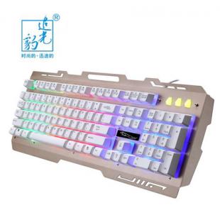 追光豹G700金属网咖发光彩虹键盘【USB】