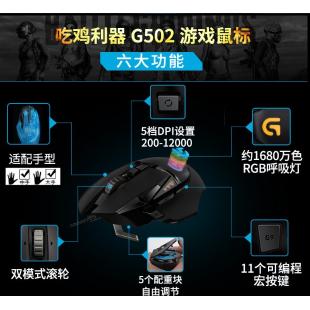 罗技G502有线游戏鼠标RGB背光 pp1l