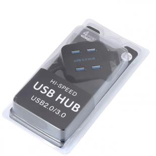 【HUB】双核高速USB3.0四口方形HUB 带支架 wx5w